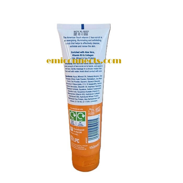 AMERICAN TOUCH California Dreaming Vitamin C, B3 & Collagen Face Scrub Aloe vera