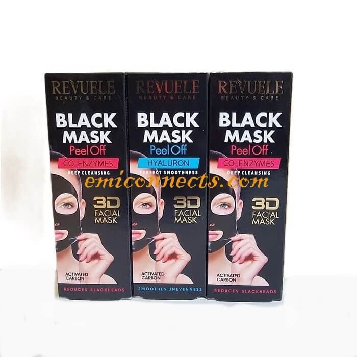 Revuele Black Facial Mask-Film with Coenzymes 80 Ml