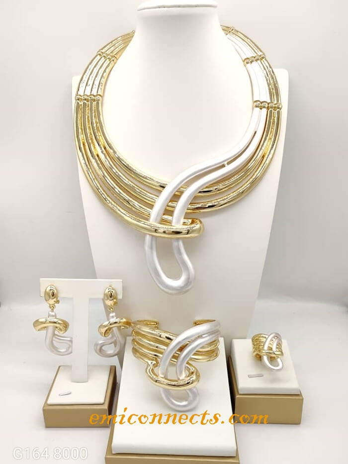 Latest Brazilian Jewellery Set For Women two Tone