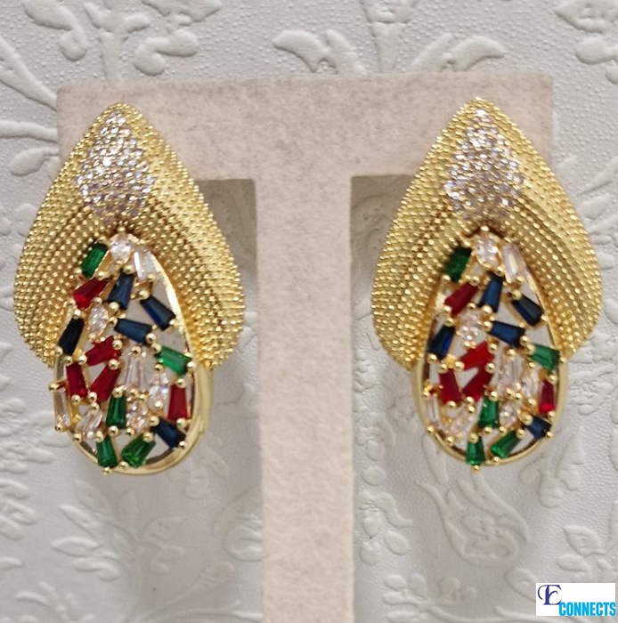 SUNNESA Italian Gold Pated Earrings
